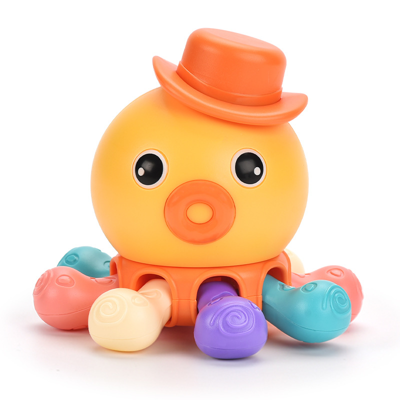 Nuevos productos transfronterizos 0 - 3 dedos ejercicio de color juguetes cognitivos amazon pulpo divertido roer juguetes para niños