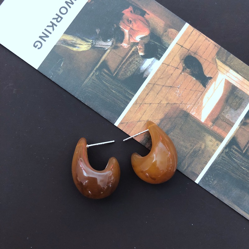 Resin Small Snail Shape Earrings display picture 3