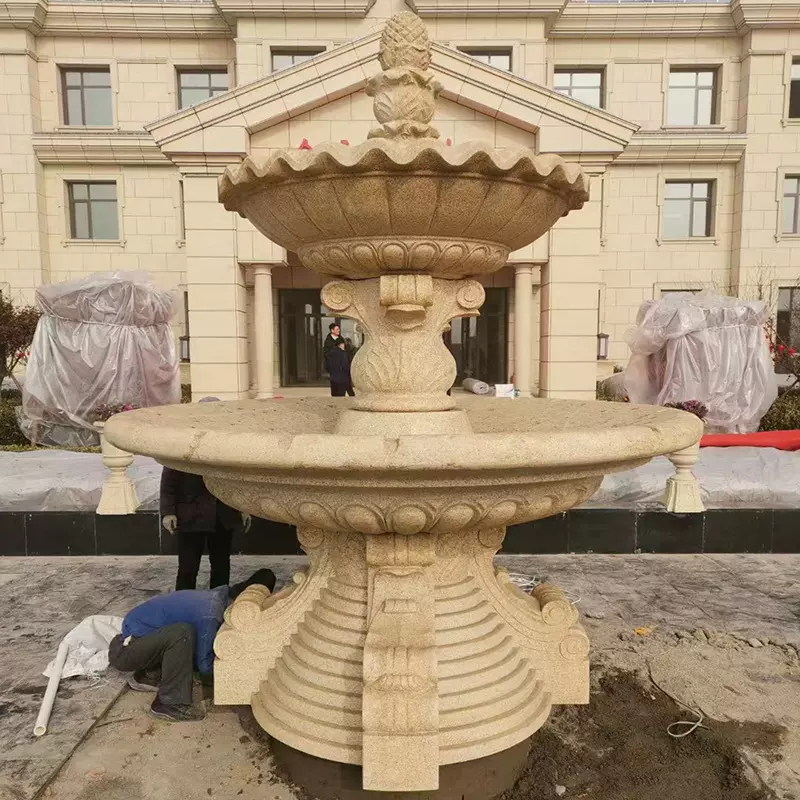 石雕喷泉大理石假山鱼池庭院欧式风水球水钵装饰户外景观园林雕塑