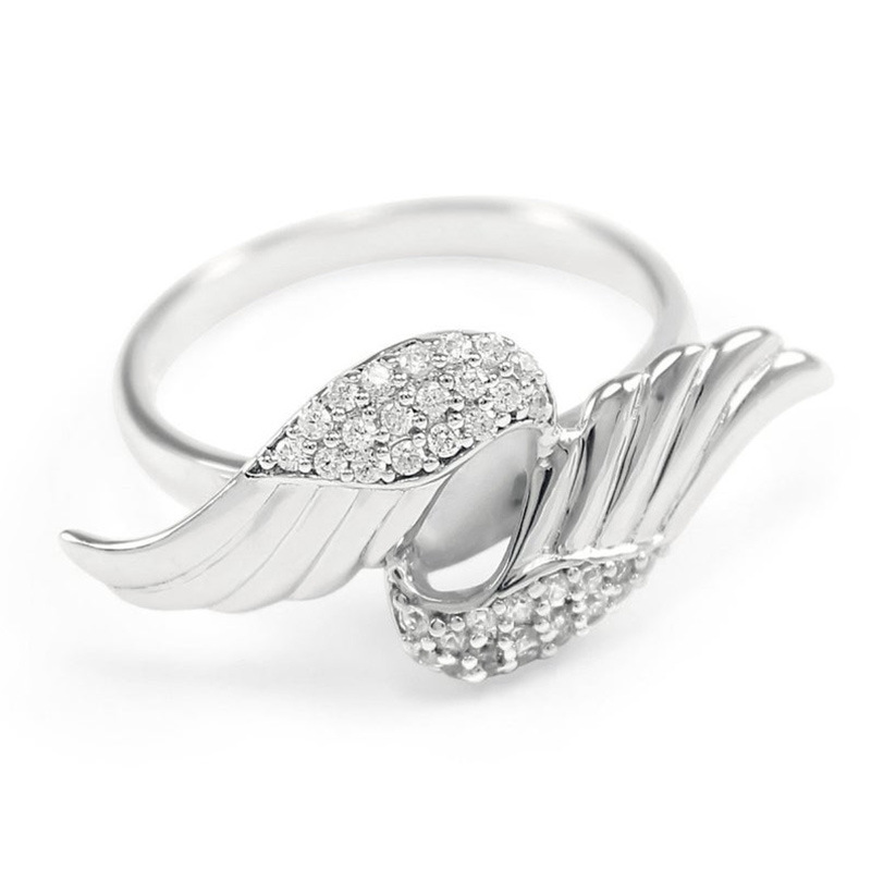 Fashion New Ring Creative Angel Wings Zircon Ladies Copper Ring Wholesale display picture 1