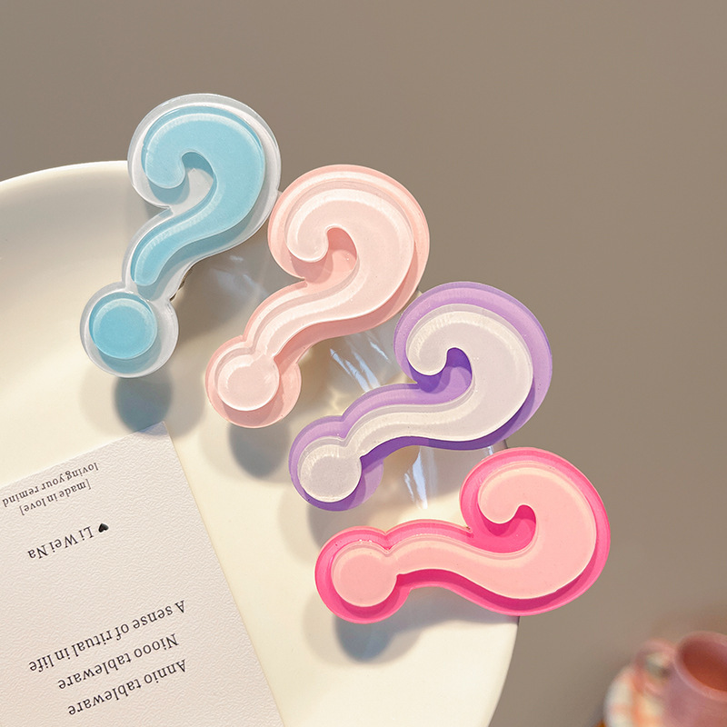 Fun and Quirky Question Mark Hairpin for Women, Side Fringe Bangs Clip, Cute Creative Duckbill Hair Clip Hair Accessory