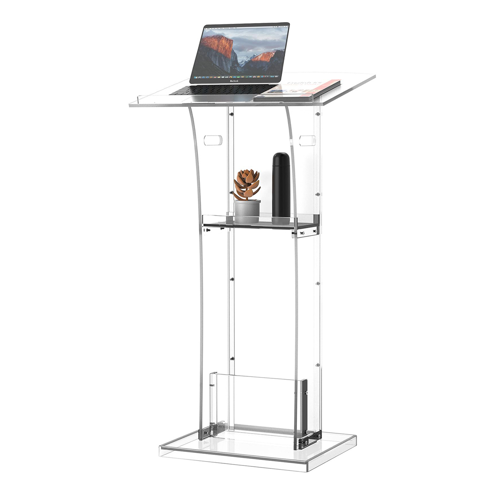 透明讲台亚克力演讲台水晶发言台接待台教会诵经台酒店迎宾台讲桌