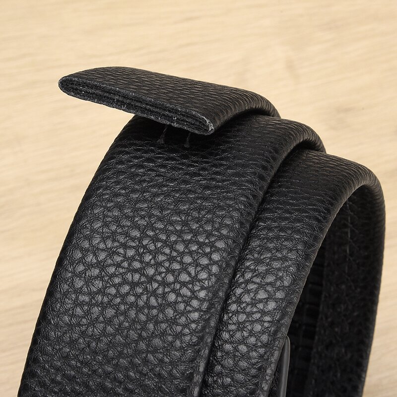 Piper Belt Herre Kantpræget Ægte Læderbælte Slidstærkt Automatisk Bælte Afslappet Alsidig Bæltekrop Ingen Bæltehovedudskiftning_voghion.com