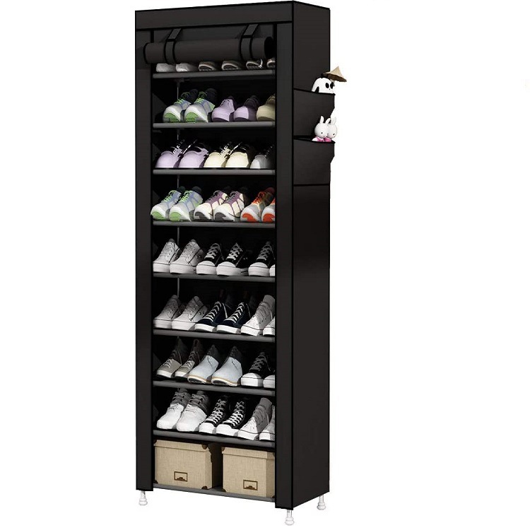 Gabinete de zapatos simple de múltiples capas a prueba de polvo estante de zapatos económico de gran capacidad de almacenamiento de ahorro de espacio de protección solar dormitorio estante de zapatos