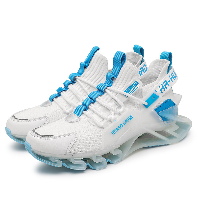 Männer modesch atmbar Spëtzekleeder Jogging Strécke Mesh Stoff, Blade Loftkëssen Héich Sole Sportsschong, Männer_voghion.com