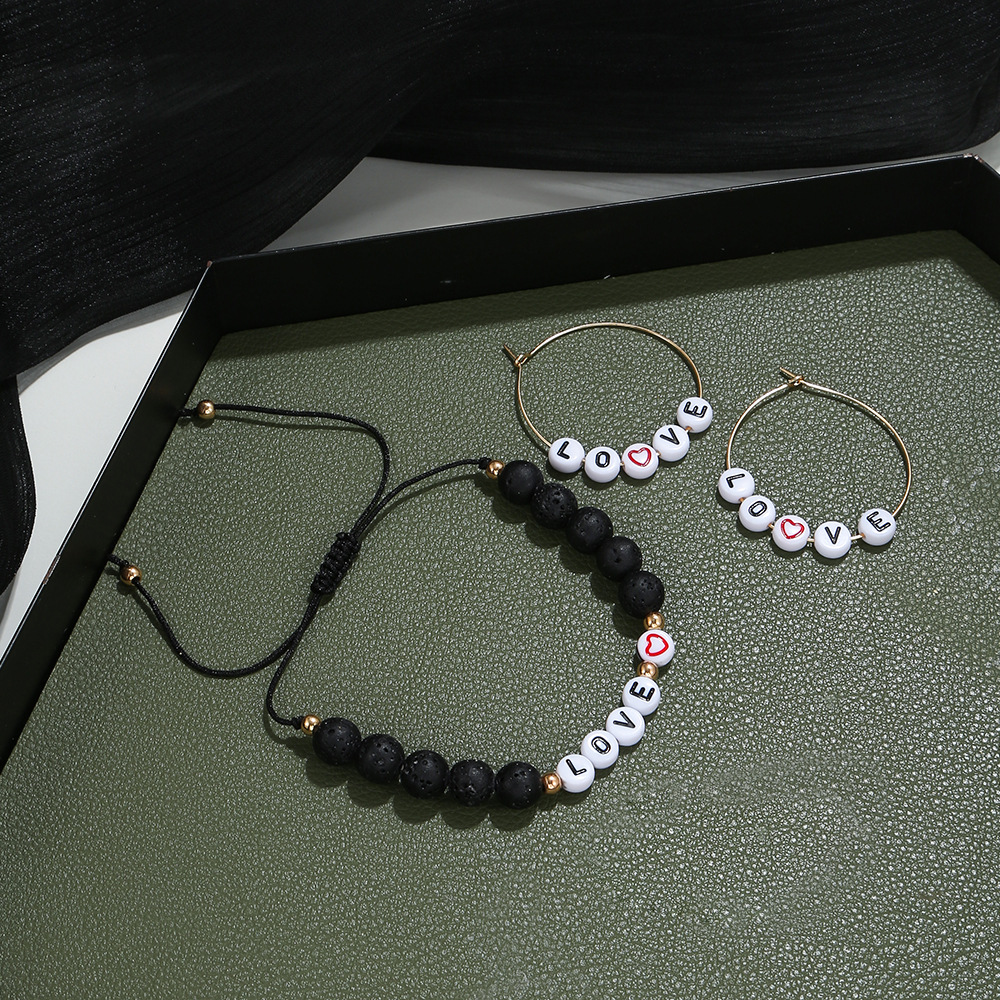 1 Set Fashion Letter Alloy Plating Womenu0027S Earrings Necklace