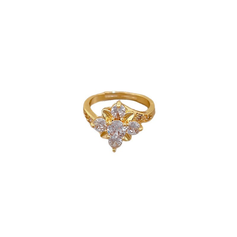 Bagues de couple de style japonais, or véritable, serties de diamants et de zirconiums, personnalisées et ajustables. Bijou de luxe léger._voghion.com