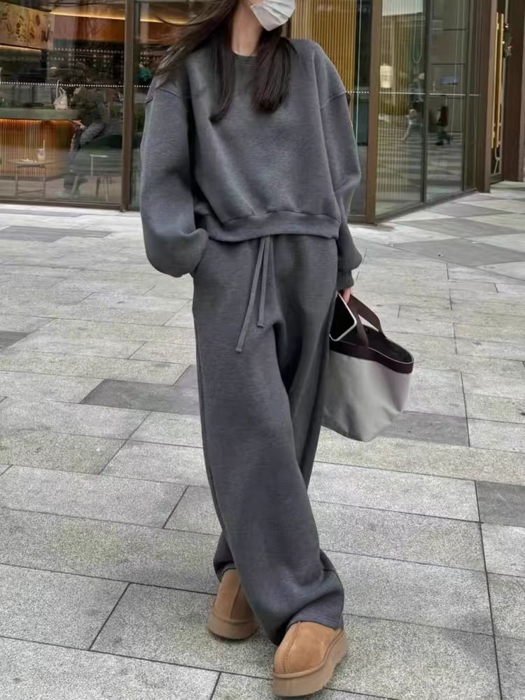 洋气时尚卫衣运动套女秋冬显瘦宽松韩版学生休闲两件套跑步