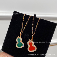 麒麟中号葫芦项链高品质镀18k玫瑰金红玉髓白贝母孔雀石如意毛衣
