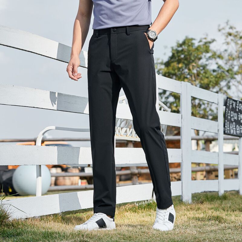 メンズ秋冬カジュアルパンツ ストレッチビジネスパンツ アウトドア厚手ストレートパンツ 高級ノーアイロンカジュアルパンツ|undefined