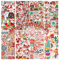 クリスマスシール装飾品冷蔵庫携帯ケースコップ貼り絵シーン配置PVC不乾性防水シール