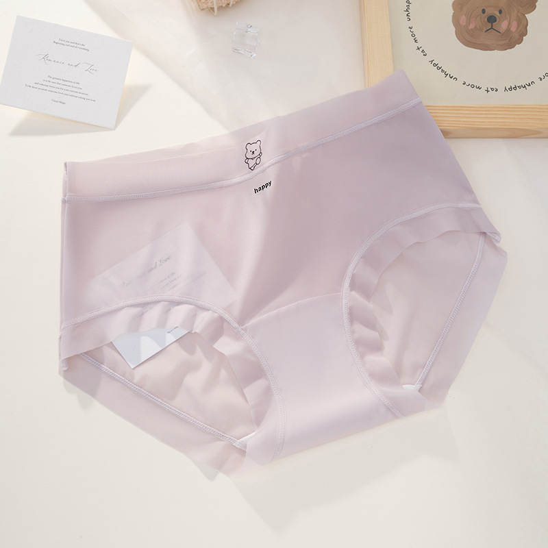 Seda de hielo sin costuras, talla grande, niña 200 kg, entrepierna delgada, entrepierna larga, entrepierna de algodón transpirable, entrepierna antibacteriana, calzoncillos para mujer