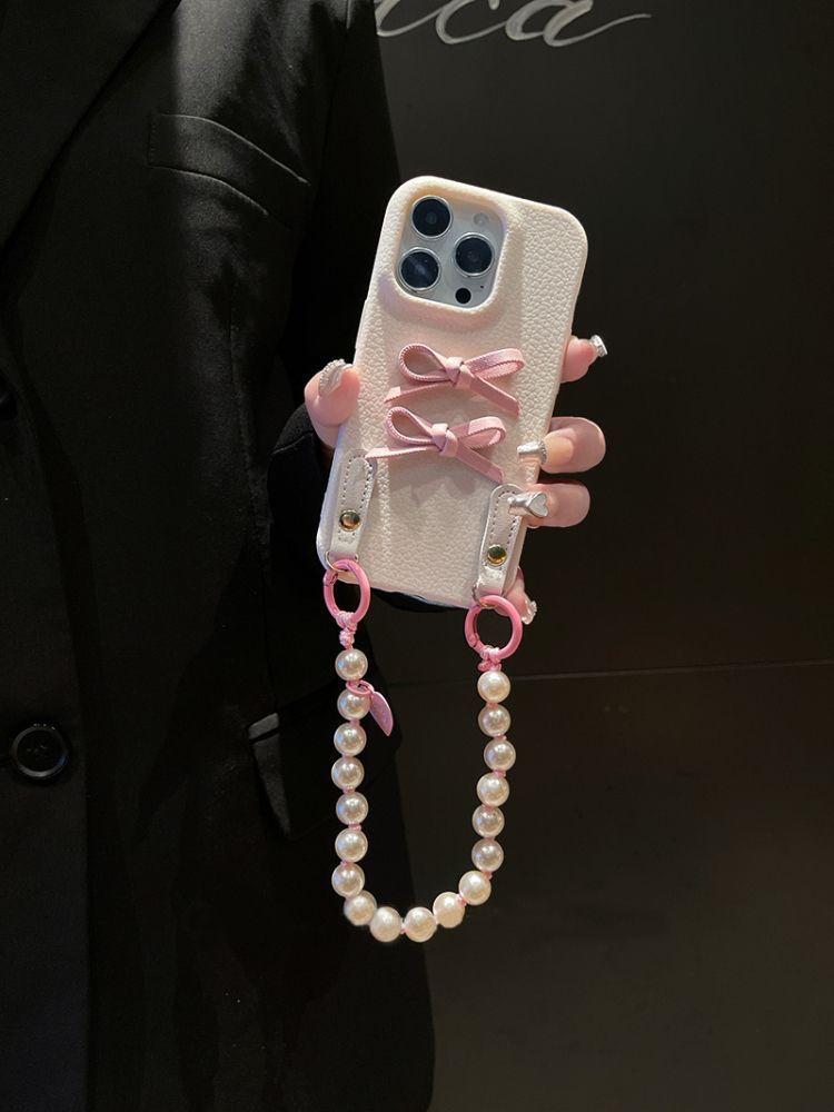 Leather Butterfly Phone Case For Iphone With Bracelet And Strap_voghion.com