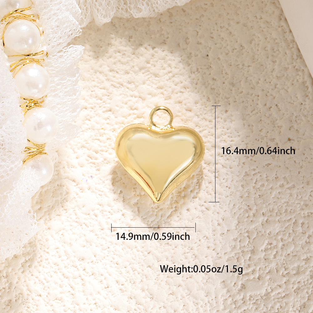 1 Pieza 20x21mm Cobre Perla Circón Forma De Corazón Colgante display picture 8