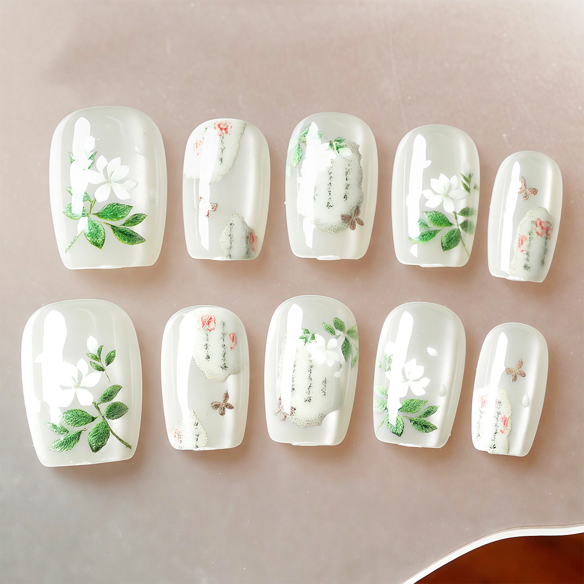 Manicure nuevo cristal ojo de gato usar uñas de alta calidad manuales manicure piezas de 10 piezas empaquetadas decodificación usar uñas al por mayor