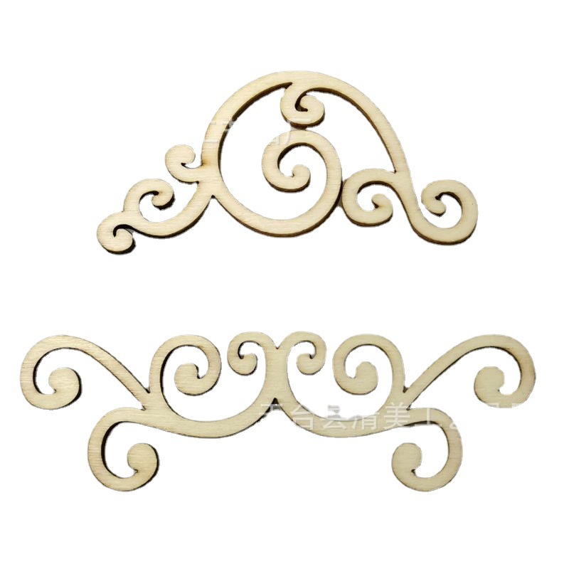 6.1-11.4cm mezclado 3 estilos de rejas de ventana huecas colgantes de hoja de madera decorativos de madera colgantes tallados huecos 8 paquetes