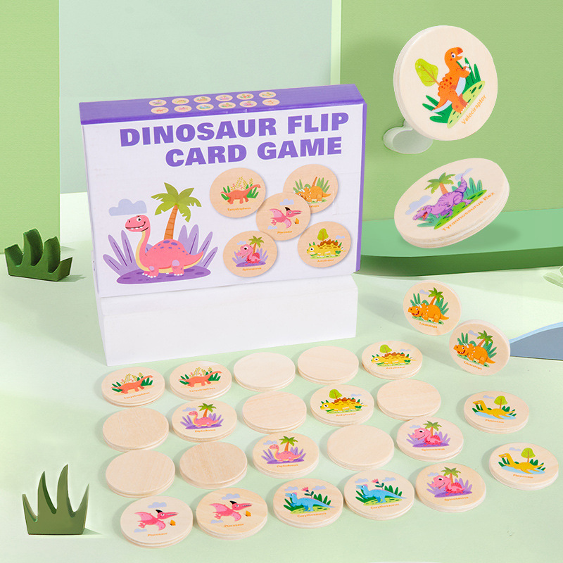 Cross-border CE dinosaur to find the same game memory chess puzzle matching cognitive concentration training children's educational toys