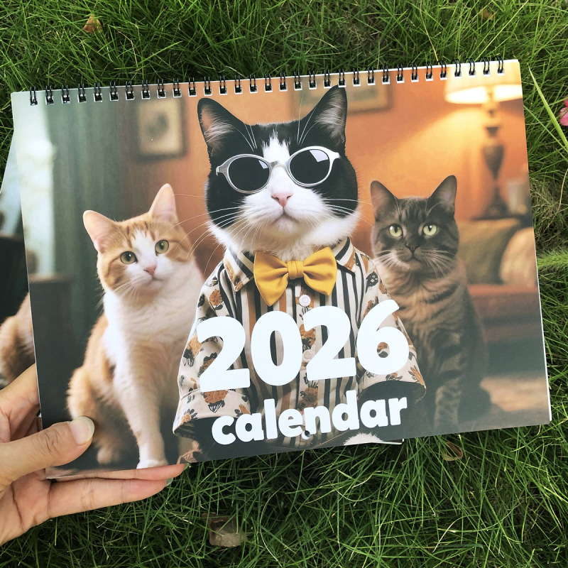 2026年跨境日历挂历亚马逊爆款合集线圈装订一手货源猫咪新款订制|undefined