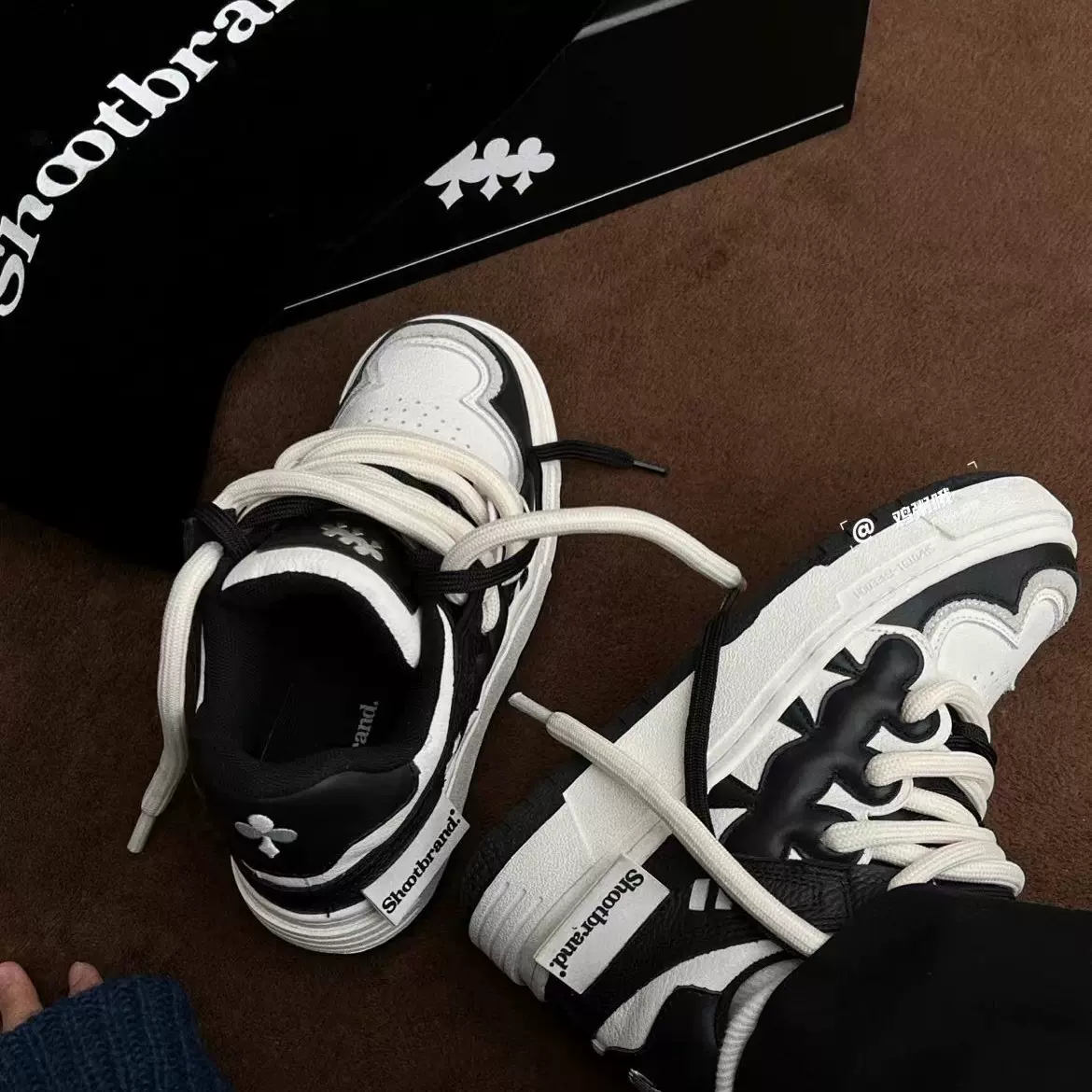 新款黄油面包鞋带1cm宽度圆形编织夸张造型面包鞋鞋带