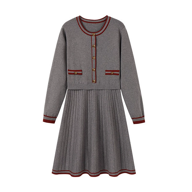 2025 Новый стиль толстая сестра большой размер женское трикотажное платье с круглым вырезом элегантный другие