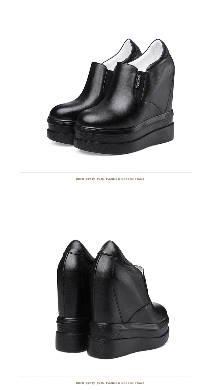 Giày sneaker nữ đế chunky tăng chiều cao 14 cm phong cách thể thao — màu đen chi tiết 10