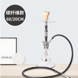 新款水烟壶跨境热销阿拉伯爆款水过滤水烟斗酒吧玻璃碳纤维水烟壶