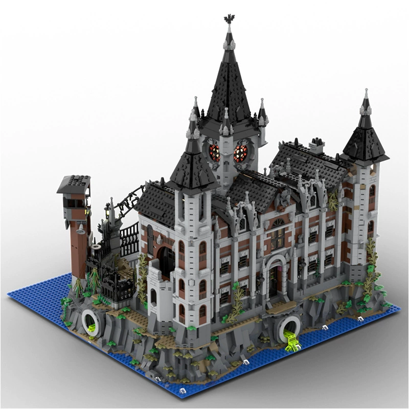 Креативные MOC маленькие частичные строительные блоки А Arkham Asylum А asylum Building MOC-158329 DIY игрушка