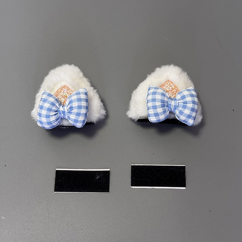 Universal Cute Helmet Decoration Cat Ear Bowknot Accessories (Auto Parts and Accessories) - blue