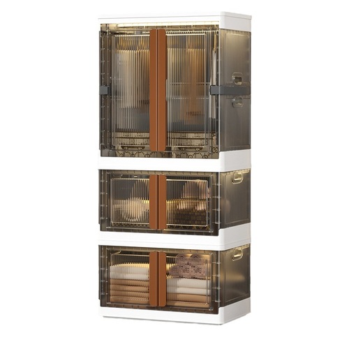 Household simple installation-free plastic storage cabinet Foldable large-capacity storage cabinet Children's toys and clothes wardrobe