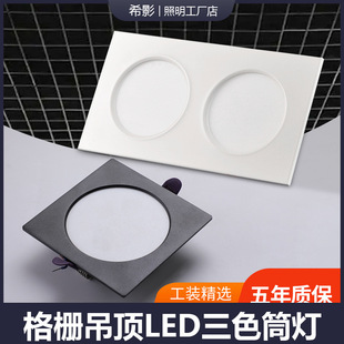 Led Grille Light 15X15 Embedded Grids Ceiling Special Double-Headed Square Downlight 10X20 Grape Rack Spotlight