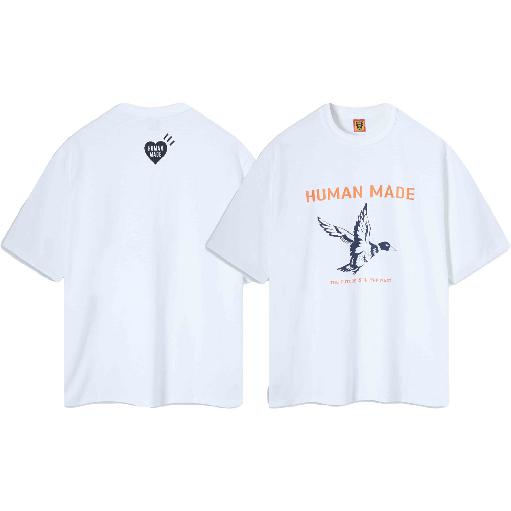 Marca de moda japonesa de bambú pesado algodón suelto pareja de hombre y mujer cilindro camiseta de manga corta media manga TEE