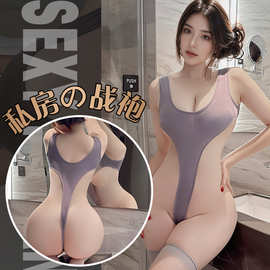 情趣内衣纯欲性感激情大码连体衣套装开裆制服诱惑开裆免脱禁欲系