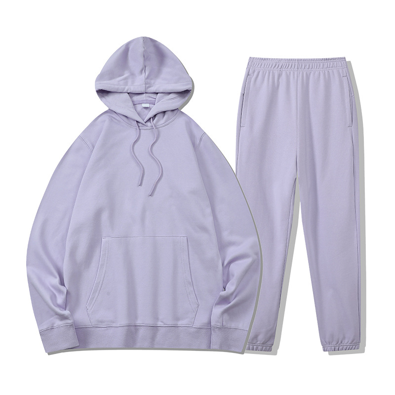 Otoño e invierno nuevo europeo y americano de dos piezas transfronteriza casual deportes con capucha sueltos suéter pantalones traje impreso logotipo