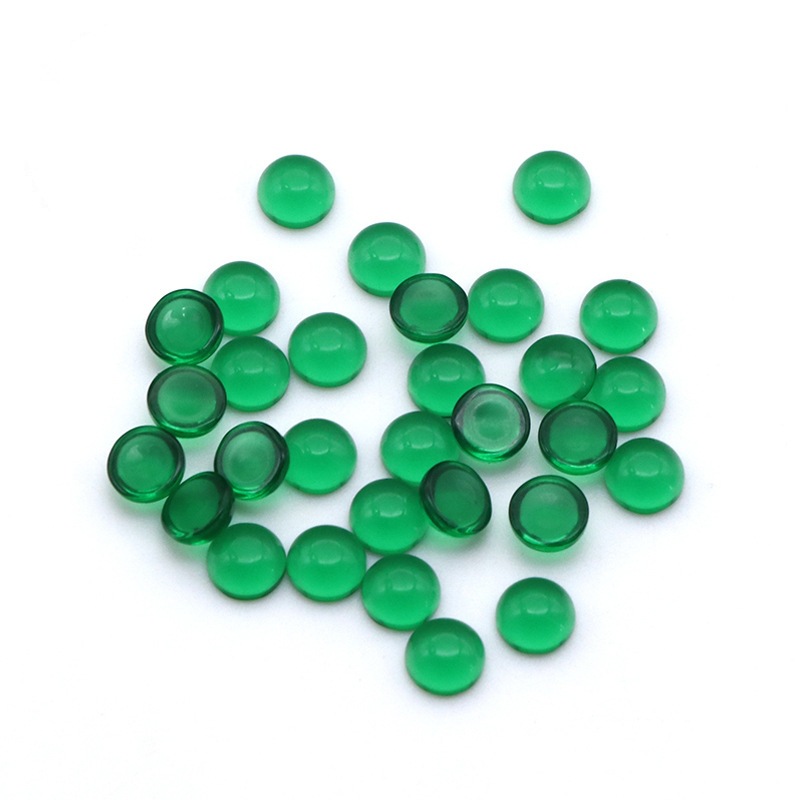 Synthesized glass blue green gemstone