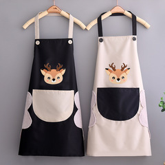 可愛日系防水圍裙防油家用廚房做飯時尚男女圍腰工作服定印logo