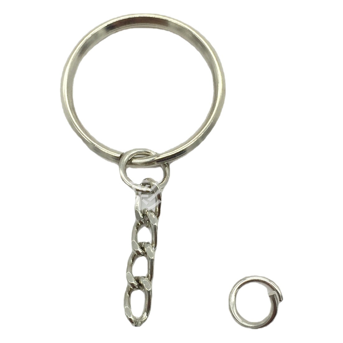 Dongguan Manufacturers Provide High-Quality Nickel-Colored and Silver-Colored Key Rings with Chains, Key Chains, and Key Rings with Hanging Chains in Various Specifications