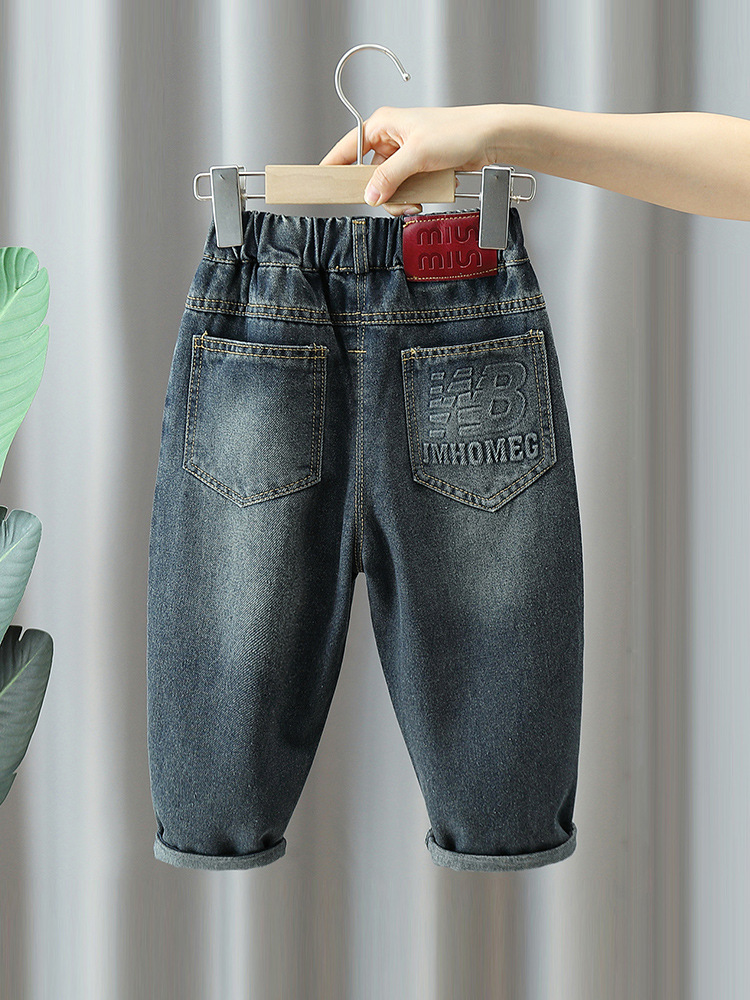 5752 Jeans modernos y elegantes para niños, pantalones de moda para niños, primavera y otoño, pantalones largos infantiles, moda 2026
