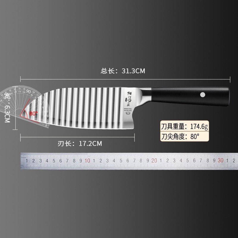 Cuchillo ondulado 304 cortador de patatas de flores de dientes de lobo ondulado cuchillo multifuncional regalo de patatas comerciales