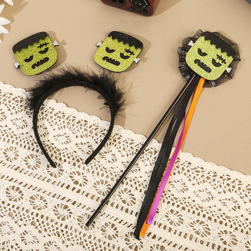 Halloween 2024 nueva decoración de banda de cabello fiesta cosplay cráneo extraña cabeza banda props