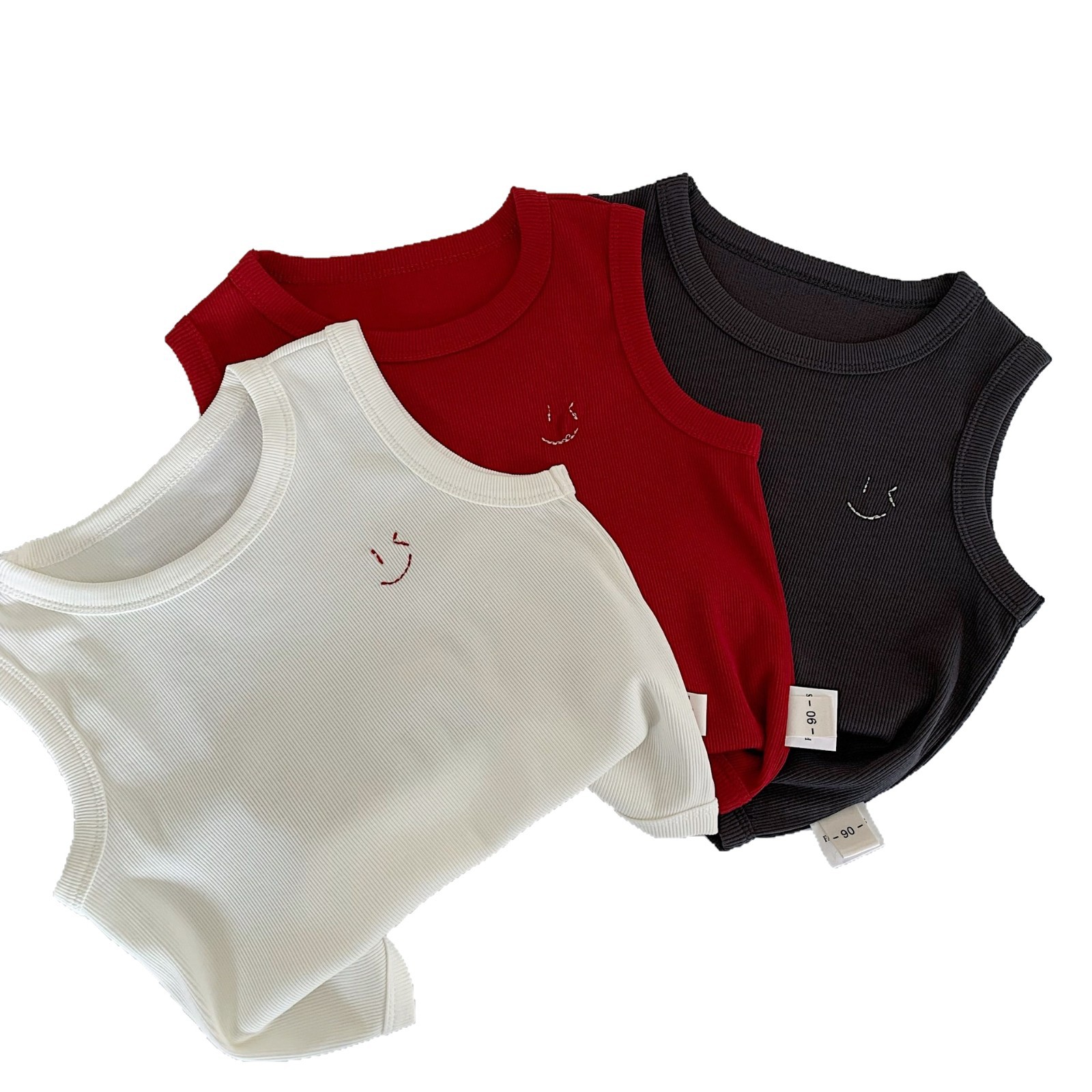 Chaleco sin mangas de verano para niños Maibao 2025 nuevo estilo coreano para niños y niñas color puro estilo occidental ropa de verano