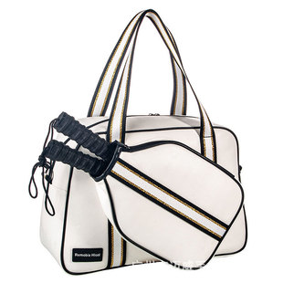 Cross-border PU Leather Sports Shoulder Fitness Bag Peak Ball Handbag Adjustable Shoulder Strap Badminton Racket Storage Bag