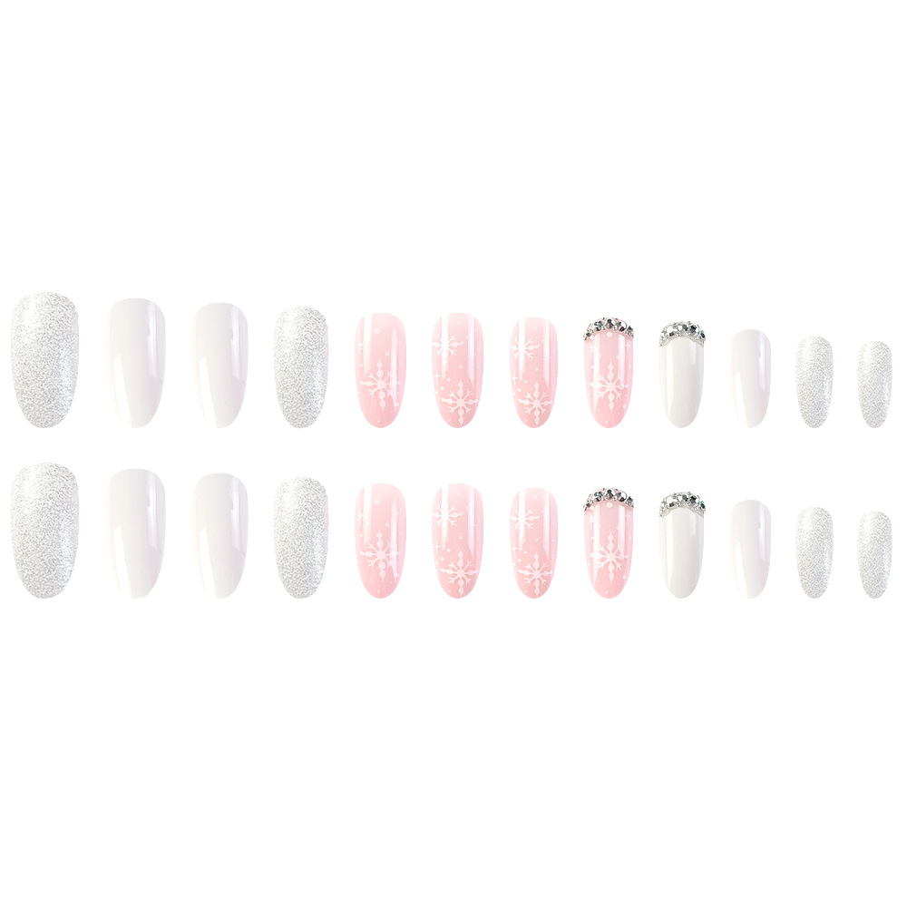 Ventas transfronterizas de polen de nieve dulce taladro manicure exquisita viento de Navidad usar uñas de hadas parches de uñas de taladro flash