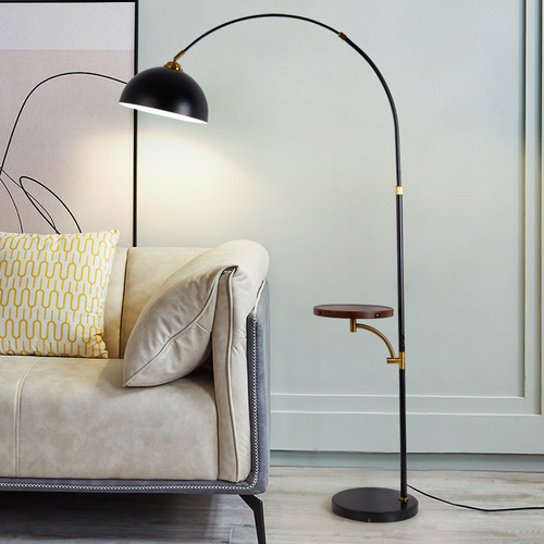 Nordic floor lamp light luxury living room sofa corner storage wireless charging fishing lamp retractable floor table lamp