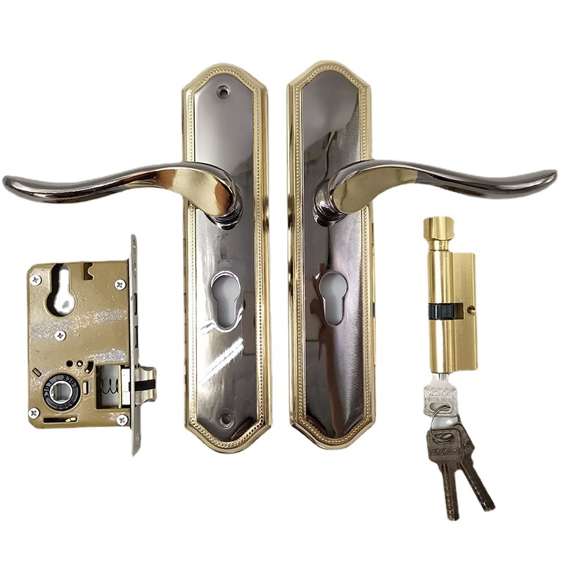 Cerradura de puerta interior de estilo europeo cerradura de la puerta de madera maciza cerradura de la puerta del dormitorio hardware del hogar cerradura de la puerta mecánica manija de la puerta universal