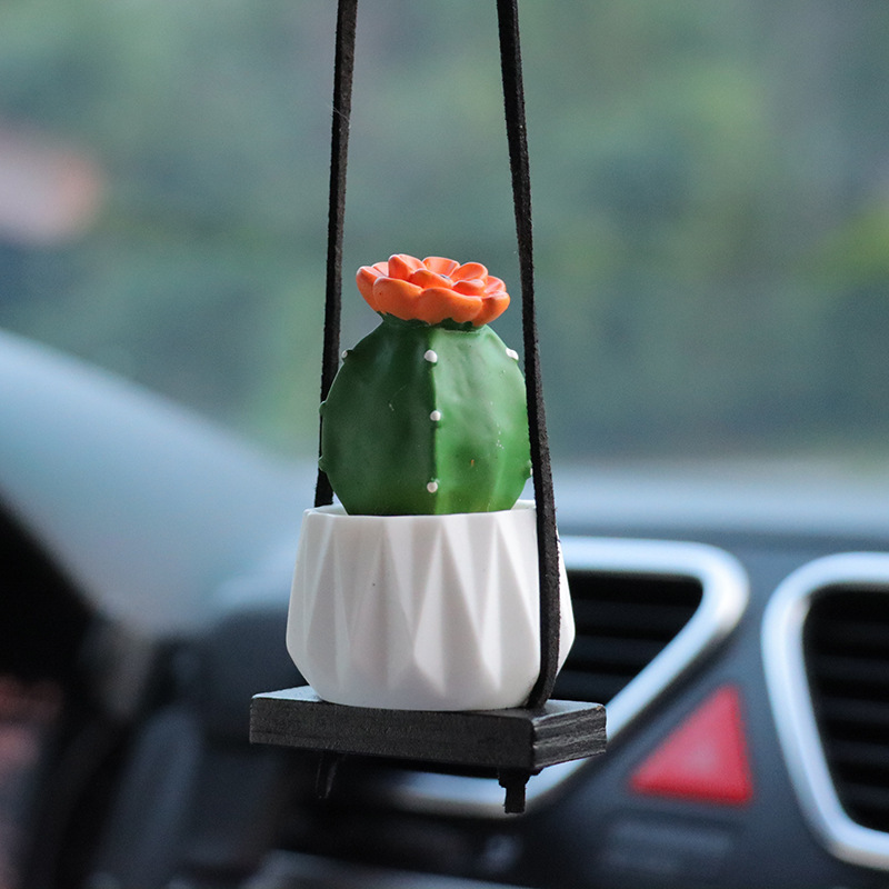 Cactus de resina transfronteriza carnoso colgantes de automóviles colgantes decorativos de espejos retrovisores de automóviles adornos de automóviles simples Oriente Medio