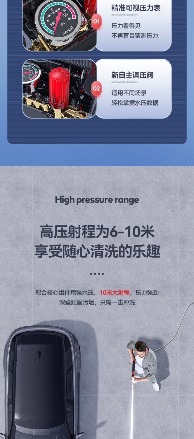Delixi Car Washing Machine, a Household 220V High-Pressure Water Pump, Powerful Car Washing Water Gun, Strong Car Cleaning Tool
