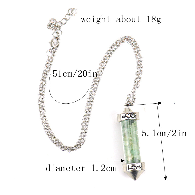 Retro Wishing bottle Crystal Plating Pendant Necklace 1 Piece