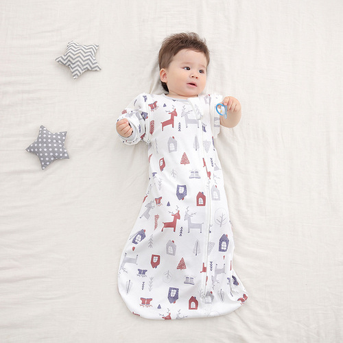 Autumn and Winter Baby Sleeping Bag Swaddling Blanket Newborn Baby Swaddling Bag Baby Surrender Style Multipurpose Kick-Proof Blanket Set of 2 Sleeve