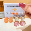 Earrings, advanced set, resin, European style, suitable for import, new collection, high-quality style, light luxury style