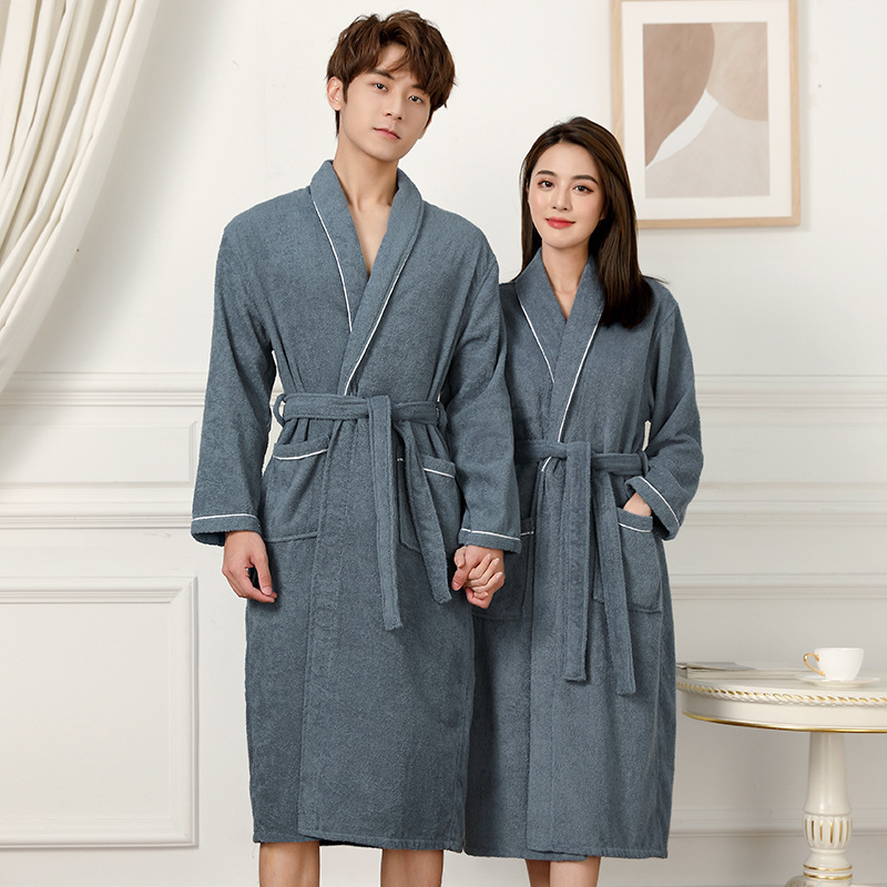Towel Material Bathrobe, Cotton Absorbent Bathrobe, Hotel Bath Towel, B&B, Men's and Women's Adult Nightgown, Logo Drop Shipping Towel Material Bathrobe, Cotton Absorbent Bathrobe, Hotel Bath Towel, B&B, Men's and Women's Adult Nightgown, Logo Drop Shipping